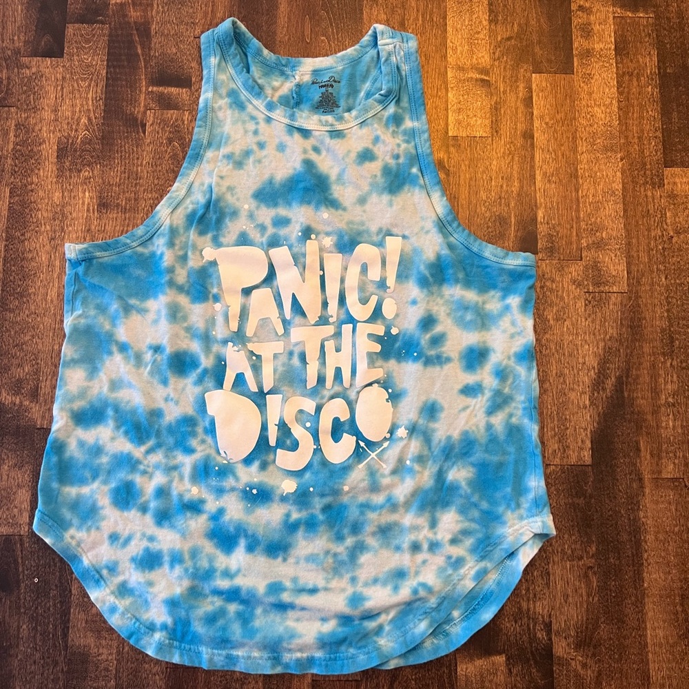 Panic! at the Disco blue tye dye racer back tanktop womens medium